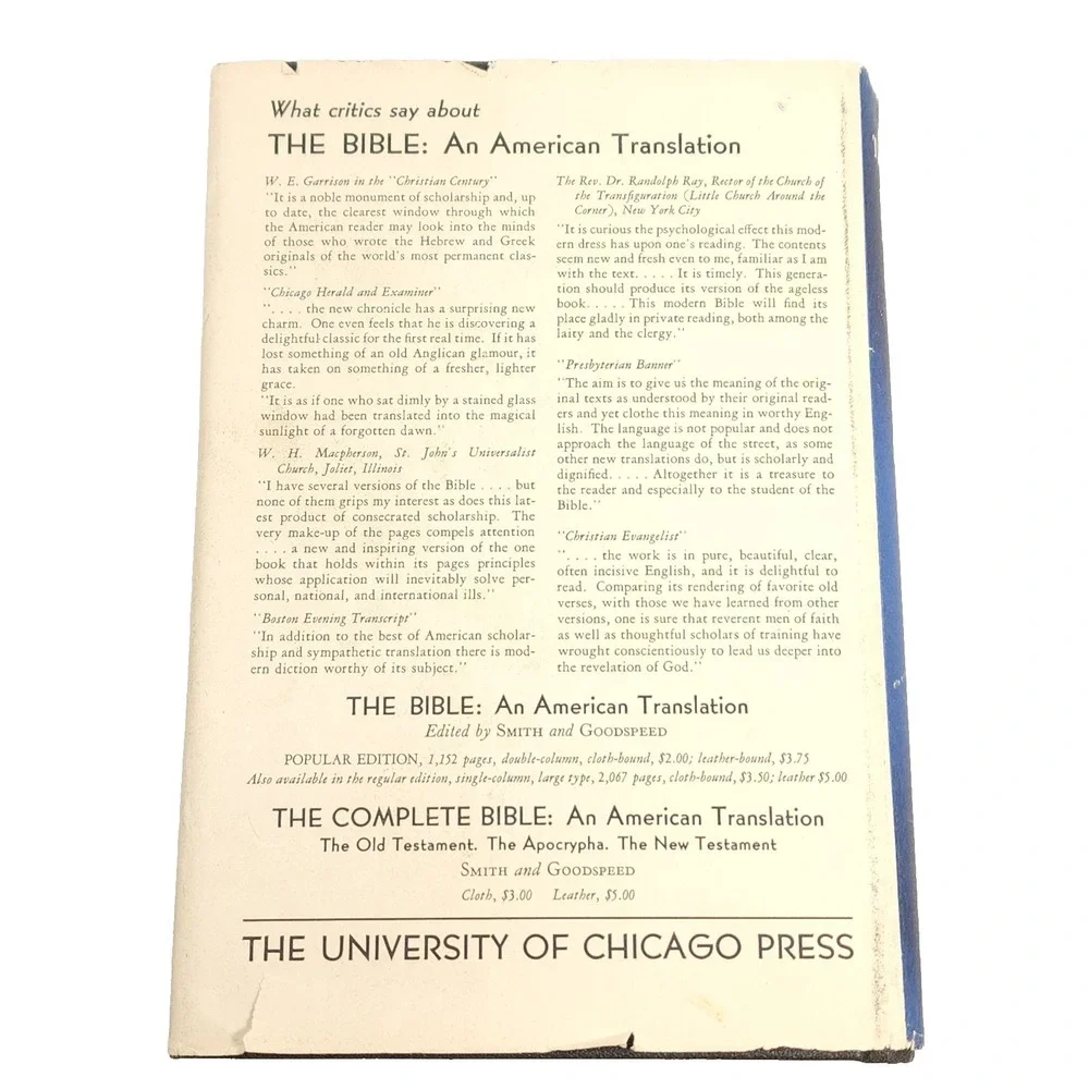 The Complete Bible 1939 An American Translation‎ 1944 Apocrypha, Smith/Goodspeed